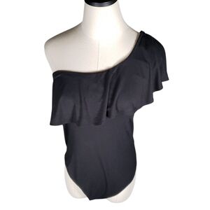 Babaton One Shoulder Ruffle Bodysuit Closet Staple Arritza Large